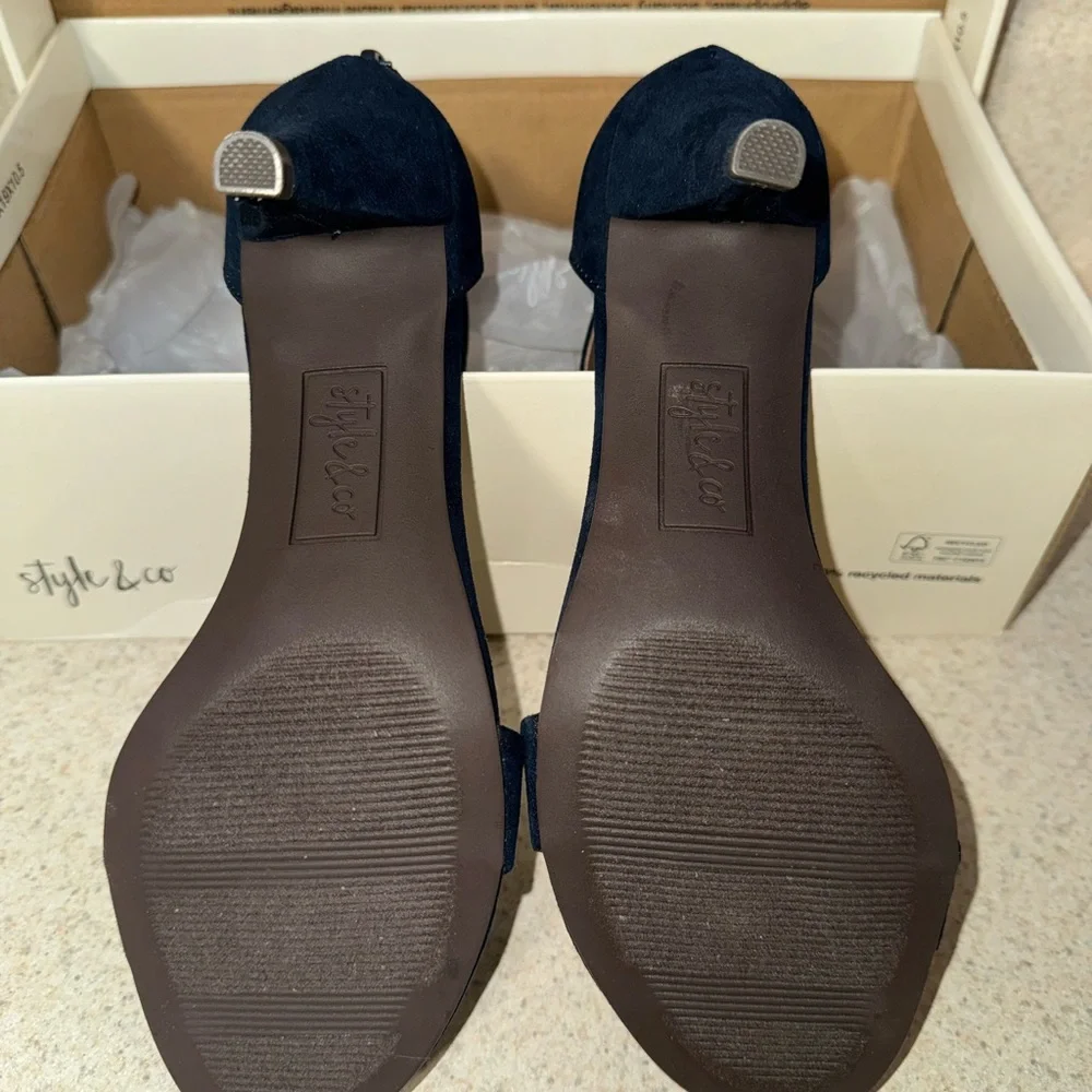 Style & Co. Navy Blue Heeled Sandals - Picture 3 of 7